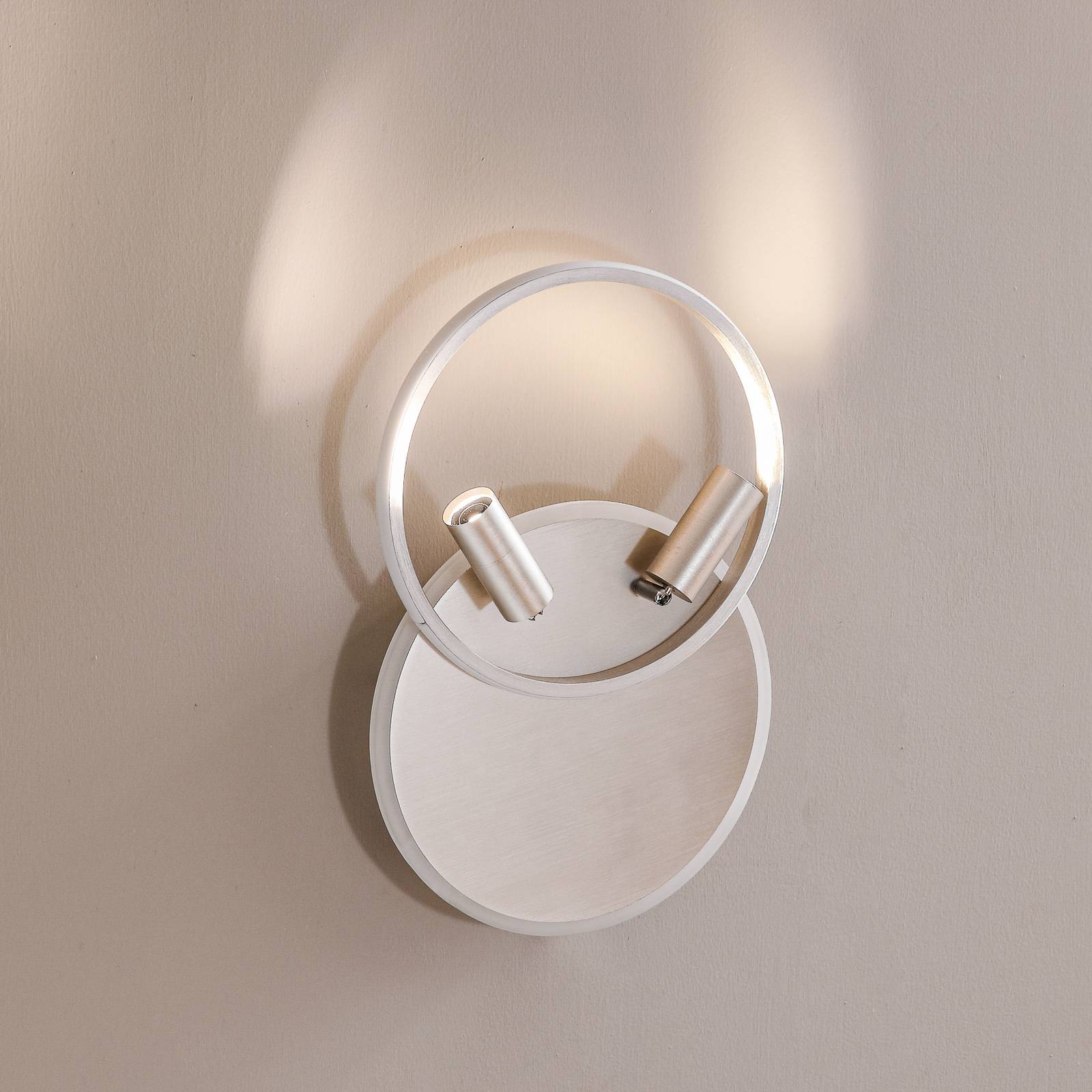 Lucande Tival -LED-kattovalaisin pyöreä nikkeli