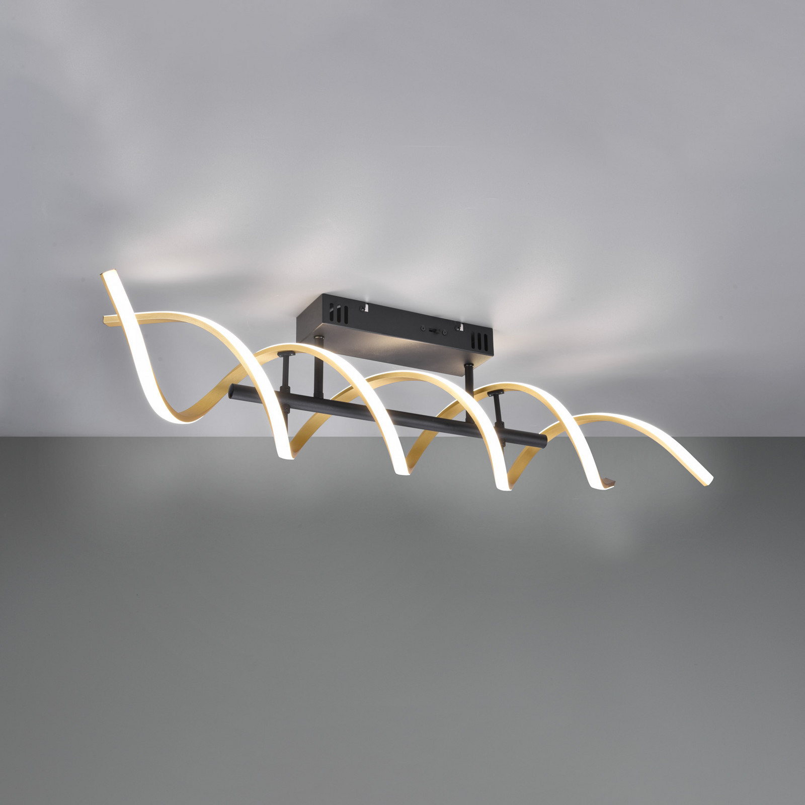 Trio Lighting Sequence plafonieră LED reglabilă CCT alamă - Camera de zi / sufragerie - modern - alamă mată negru - Metal