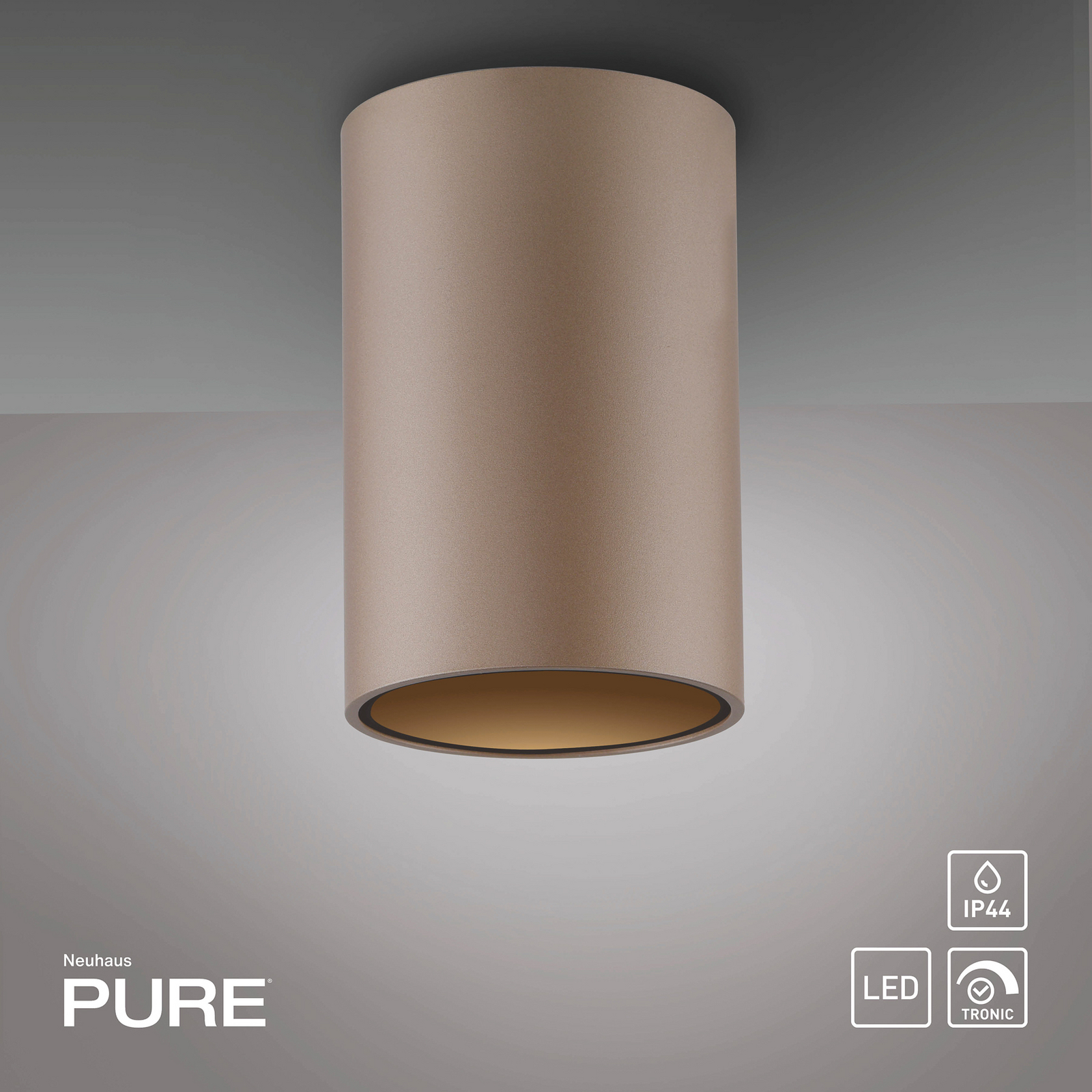 PURE LED лампа за баня Point, бронзов цвят, Ø 6 cm, IP44