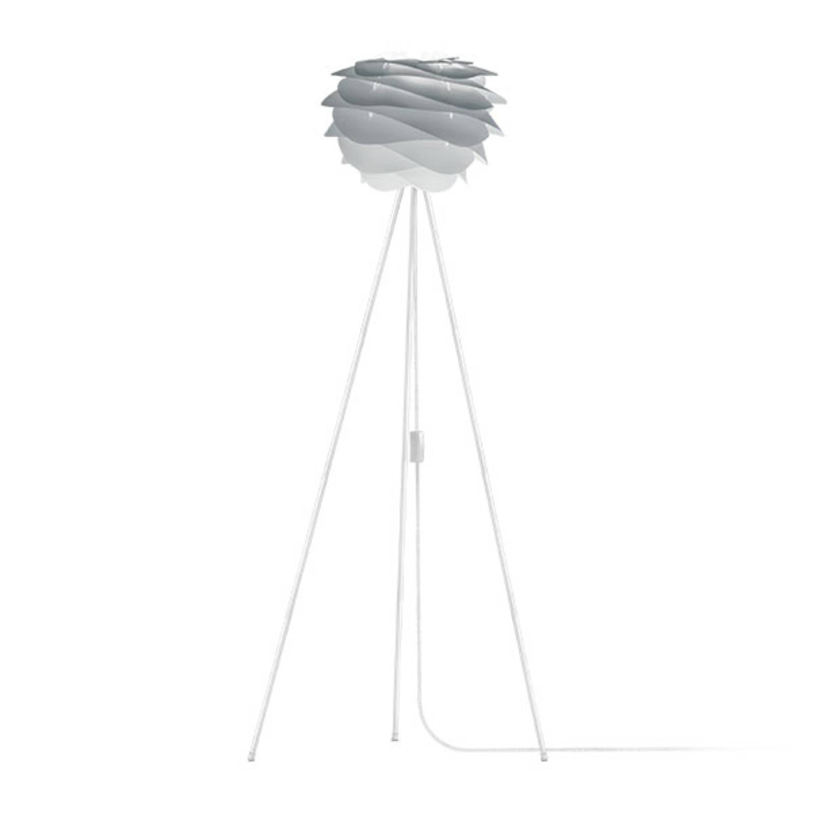 UMAGE Carmina Mini gulvlampe grå, hvid trefod