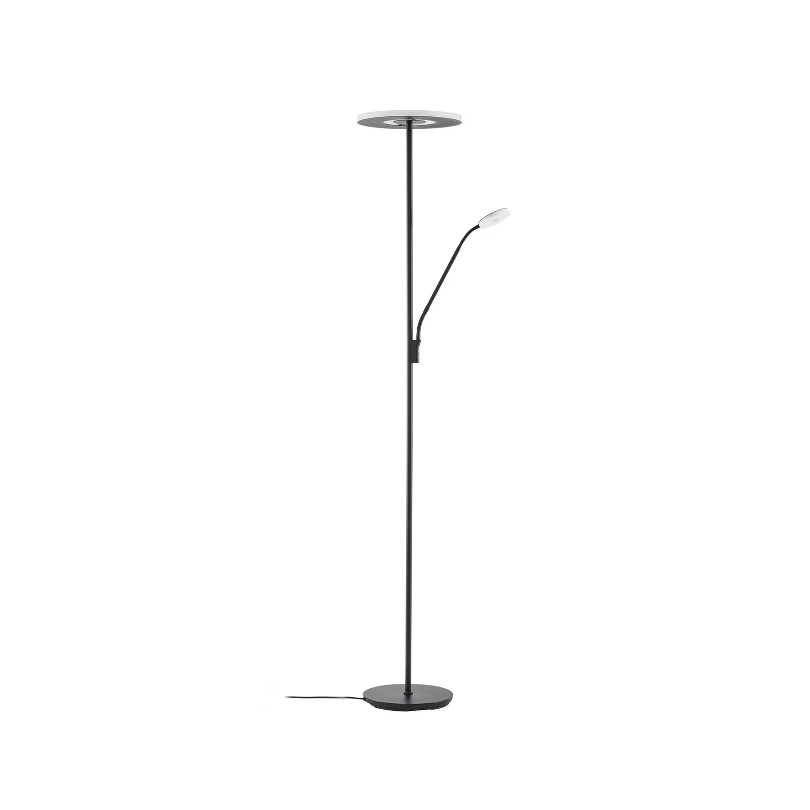 Lucande LED vloerlamp Raymond, zwart, CCT, leeslampje