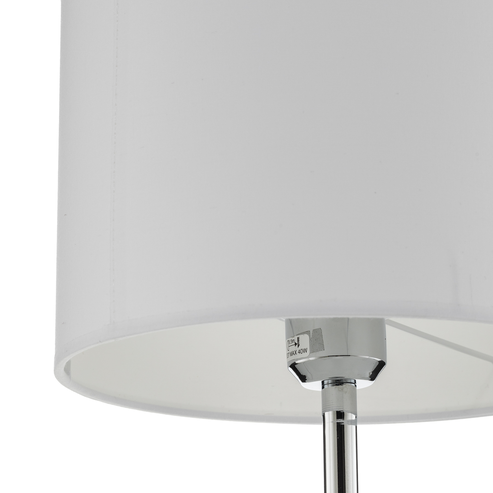 Maarit table lamp, fabric lampshade, white/chrome