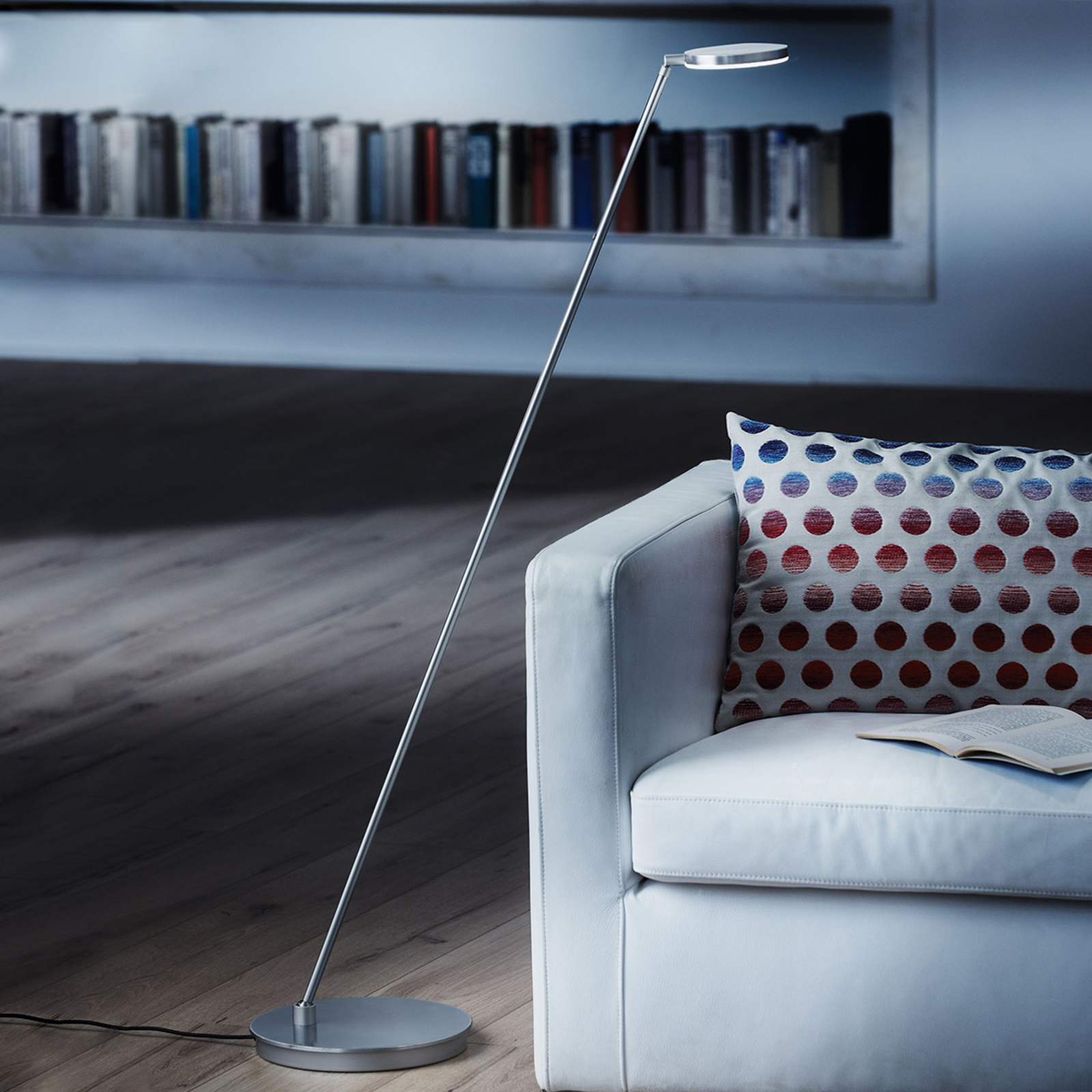 Holtkötter Plano S - lampadaire LED, aluminium mat