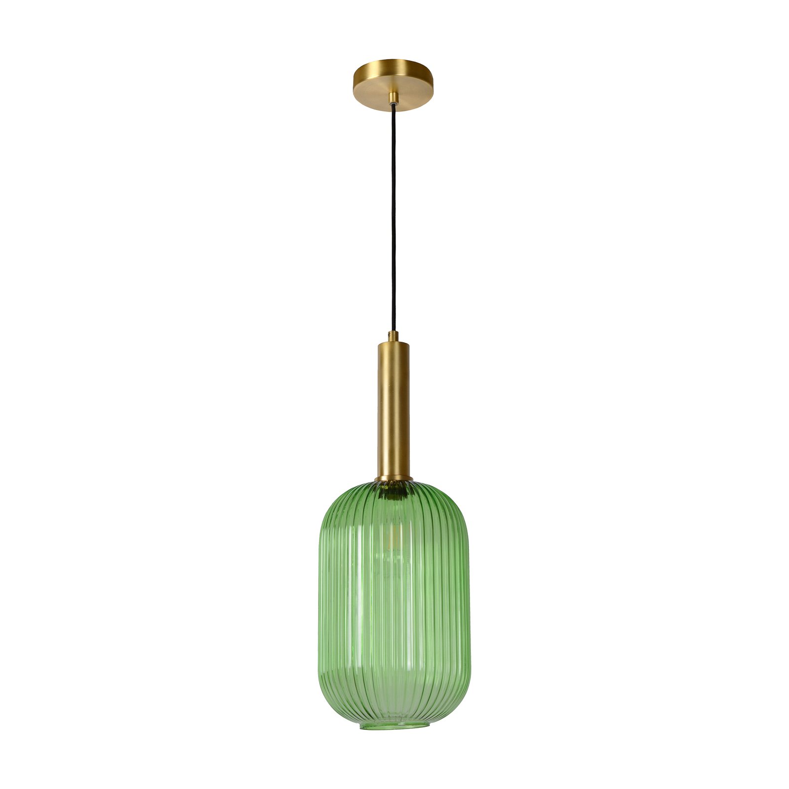Стъклена висяща лампа Maloto, Ø 20 cm, зелена
