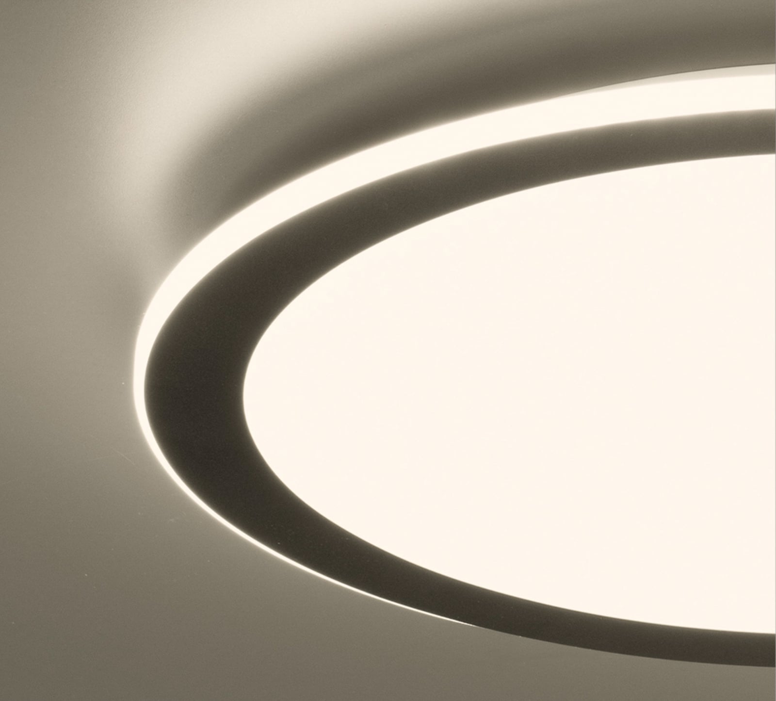 LED-Deckenlampe Cavena, Ø 50 cm, sandgrau, Metall, CCT