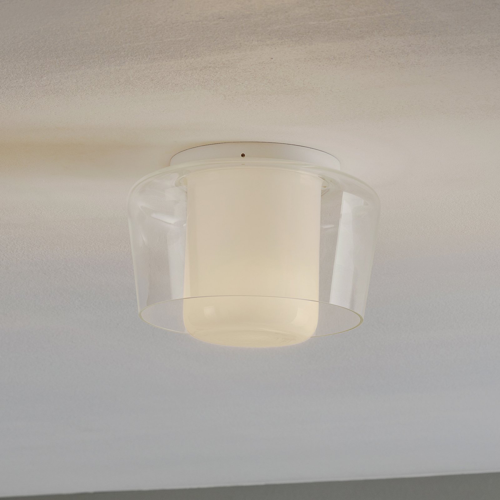 Helestra Canio sklenené stropné svietidlo von číre