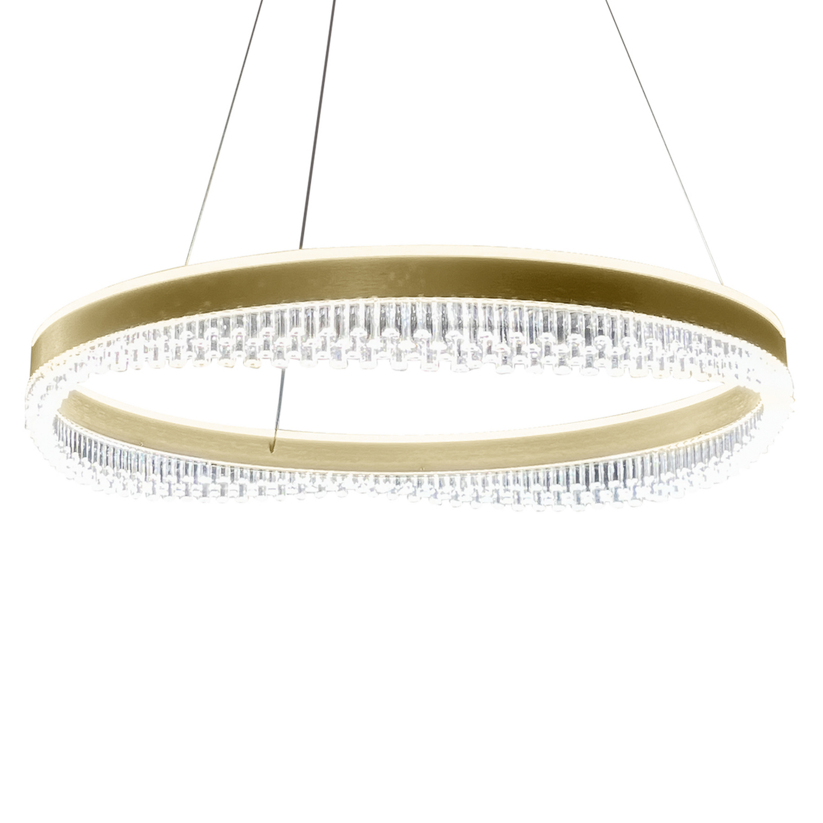 LED висяща лампа Preciosa, злато/кристал, акрил, Ø 60 cm