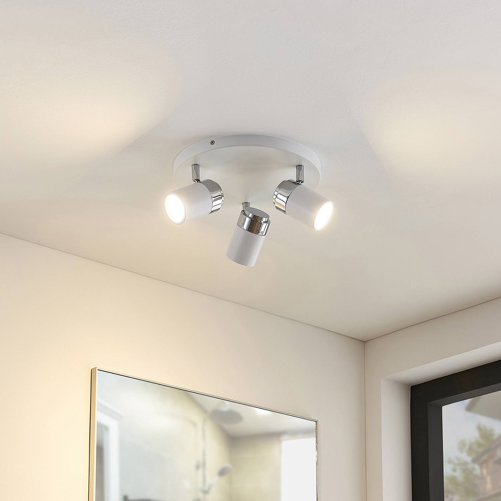 Photos - Spotlight Lindby Kardo bathroom circular ceiling spot, white/chrome 