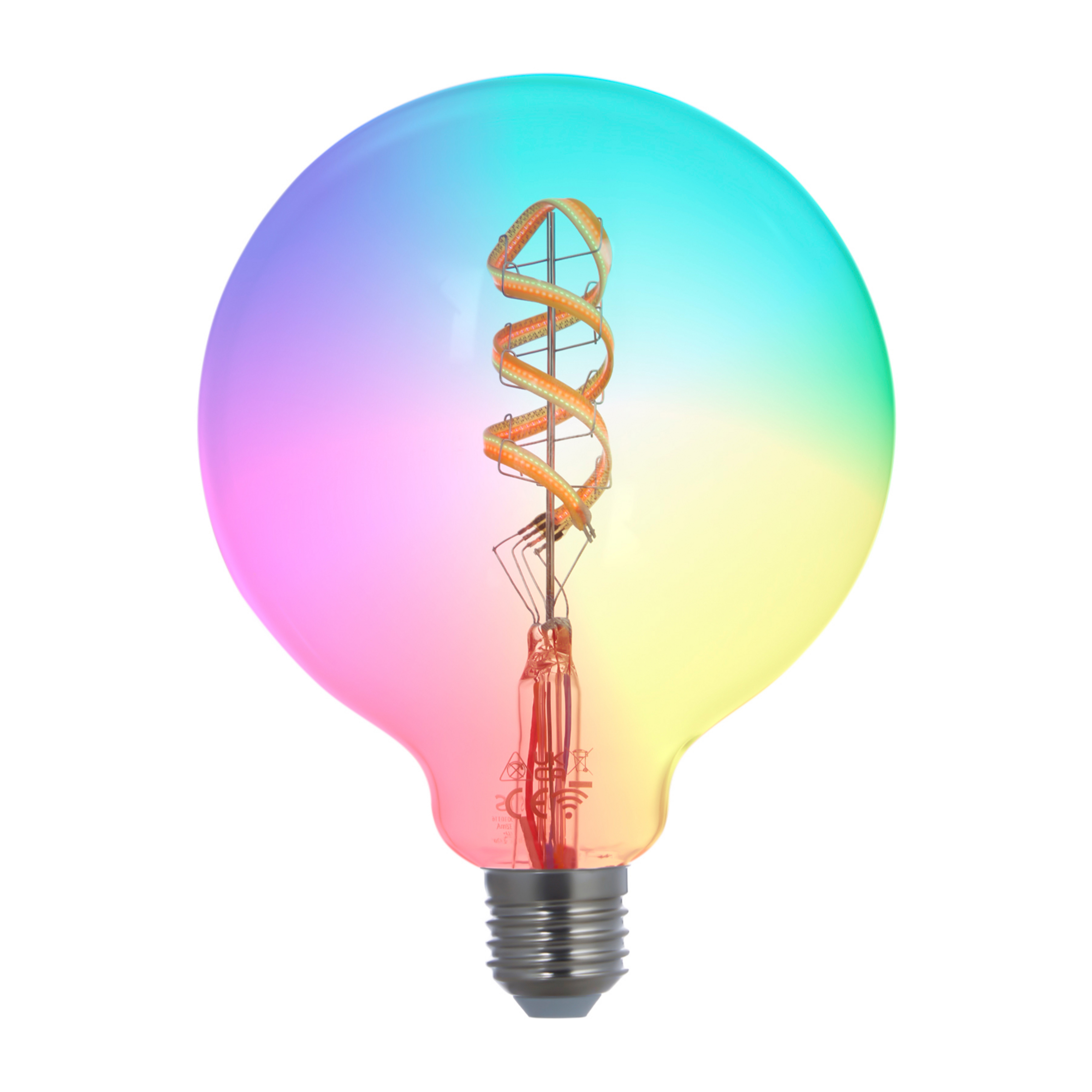 LUUMR Smart LED, E27, G125, 4W, RGB, Tuya, WLAN, trasparente, CCT