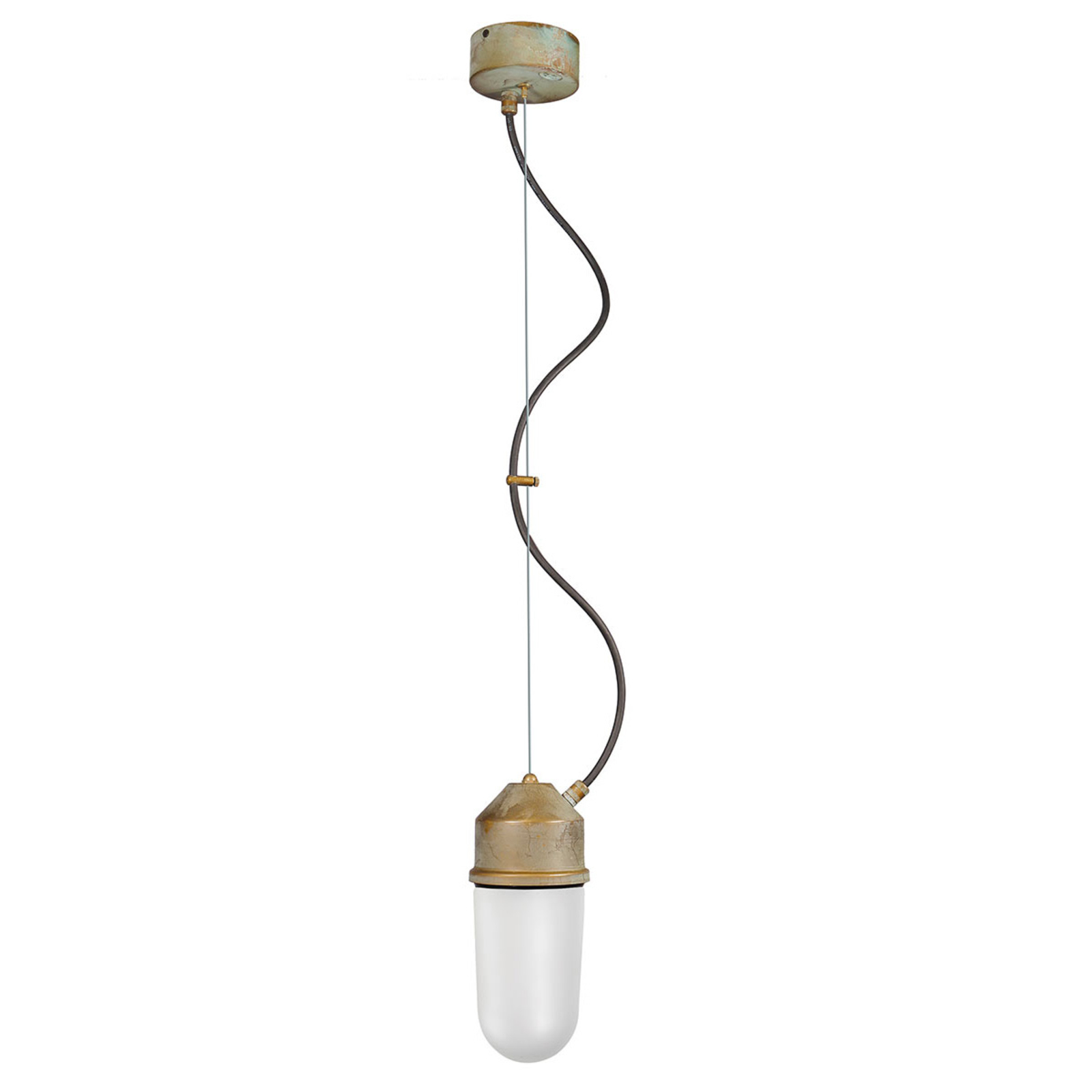 Suspension 1951N laiton antique, verre droit