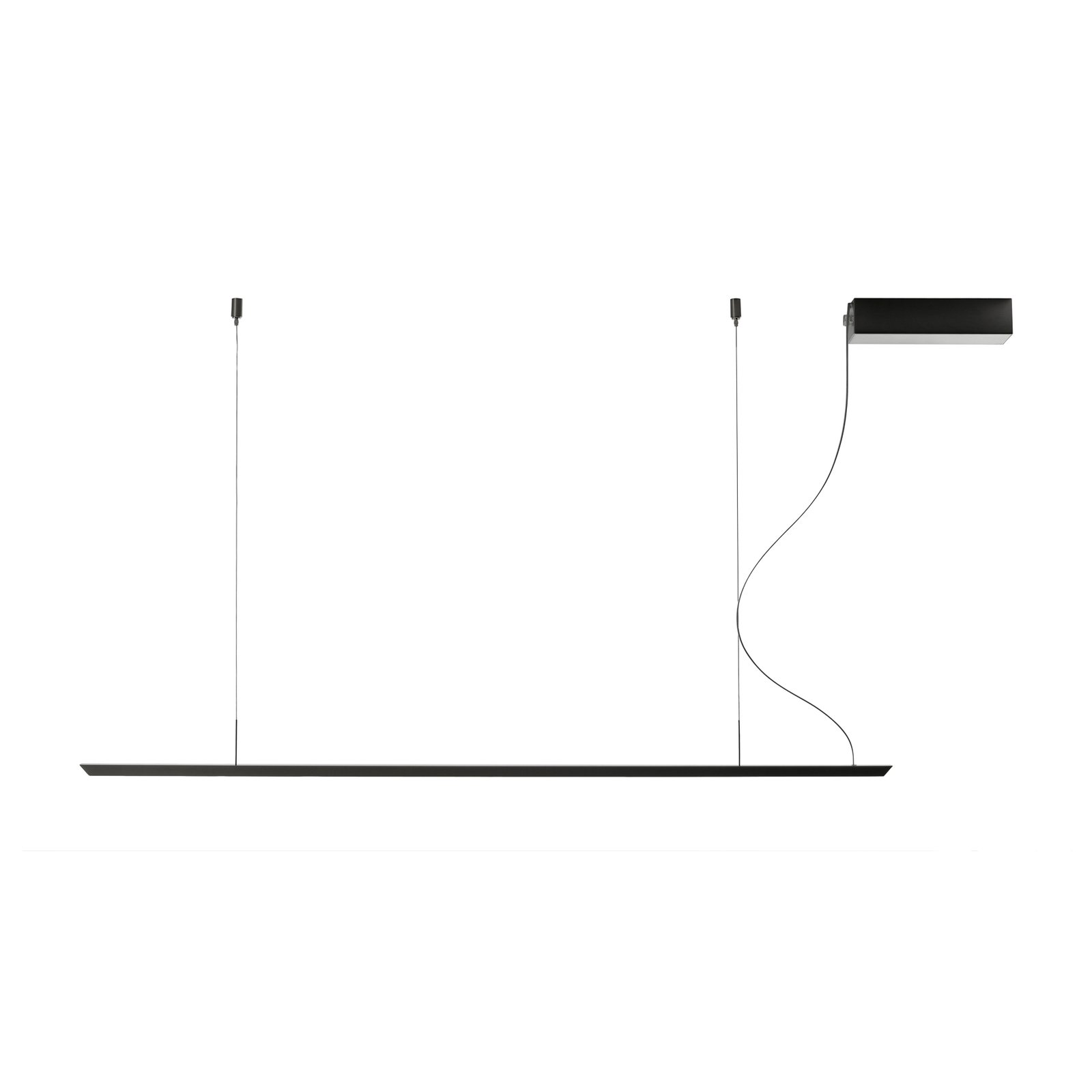Závěsné svítidlo LED Lineal, černé, délka 158 cm