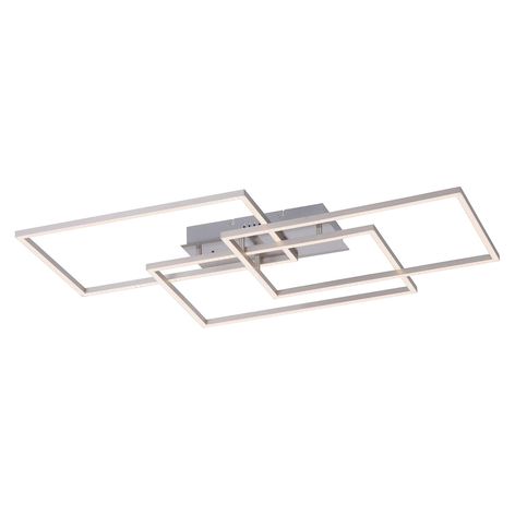 Plafonnier LED Iven acier, 3 lampes, rectangulaire
