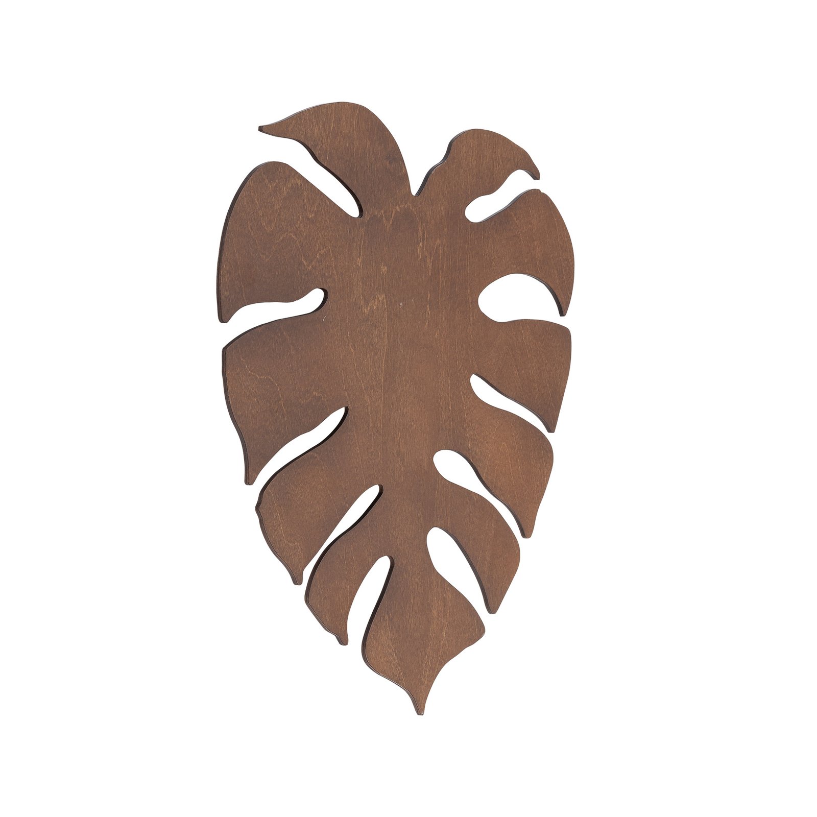 Envostar Folah wall light, leaf shape, walnut, 40 x 35 cm