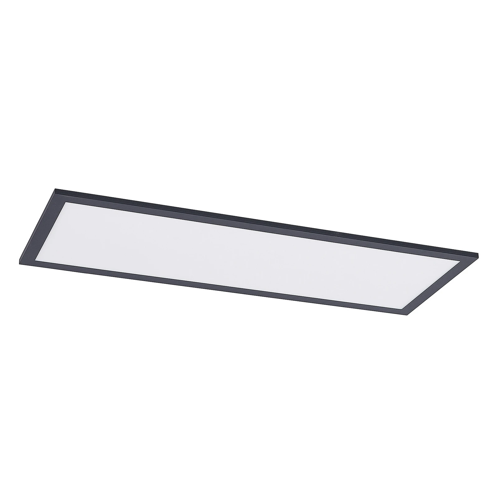 Lindby Panel LED Nelios, 80 x 30 cm, CCT, negro, metal