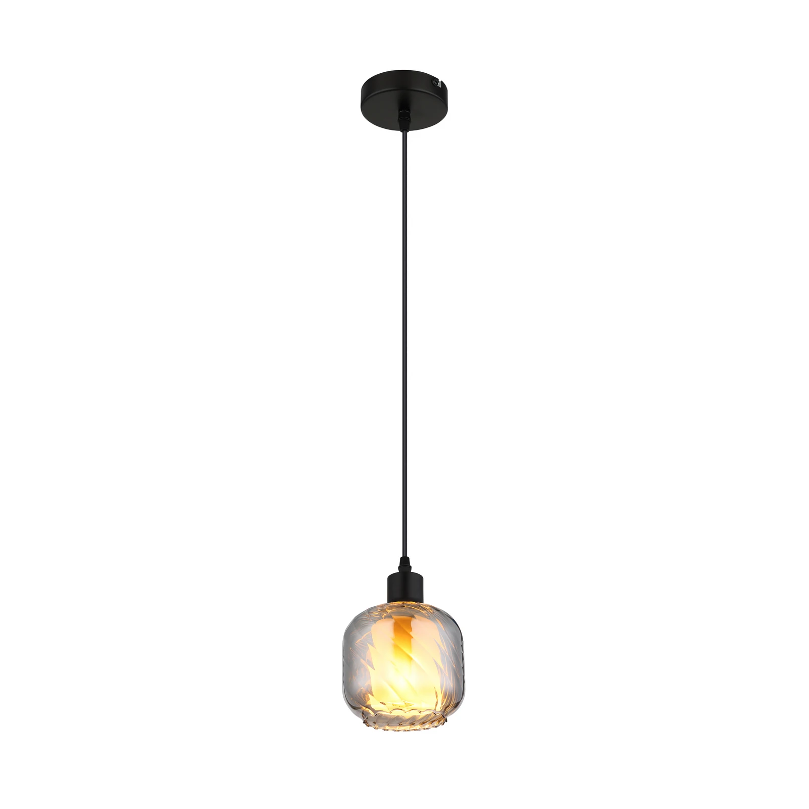 Viseća lampa Xia, Ø 14 cm, dimno siva, staklo