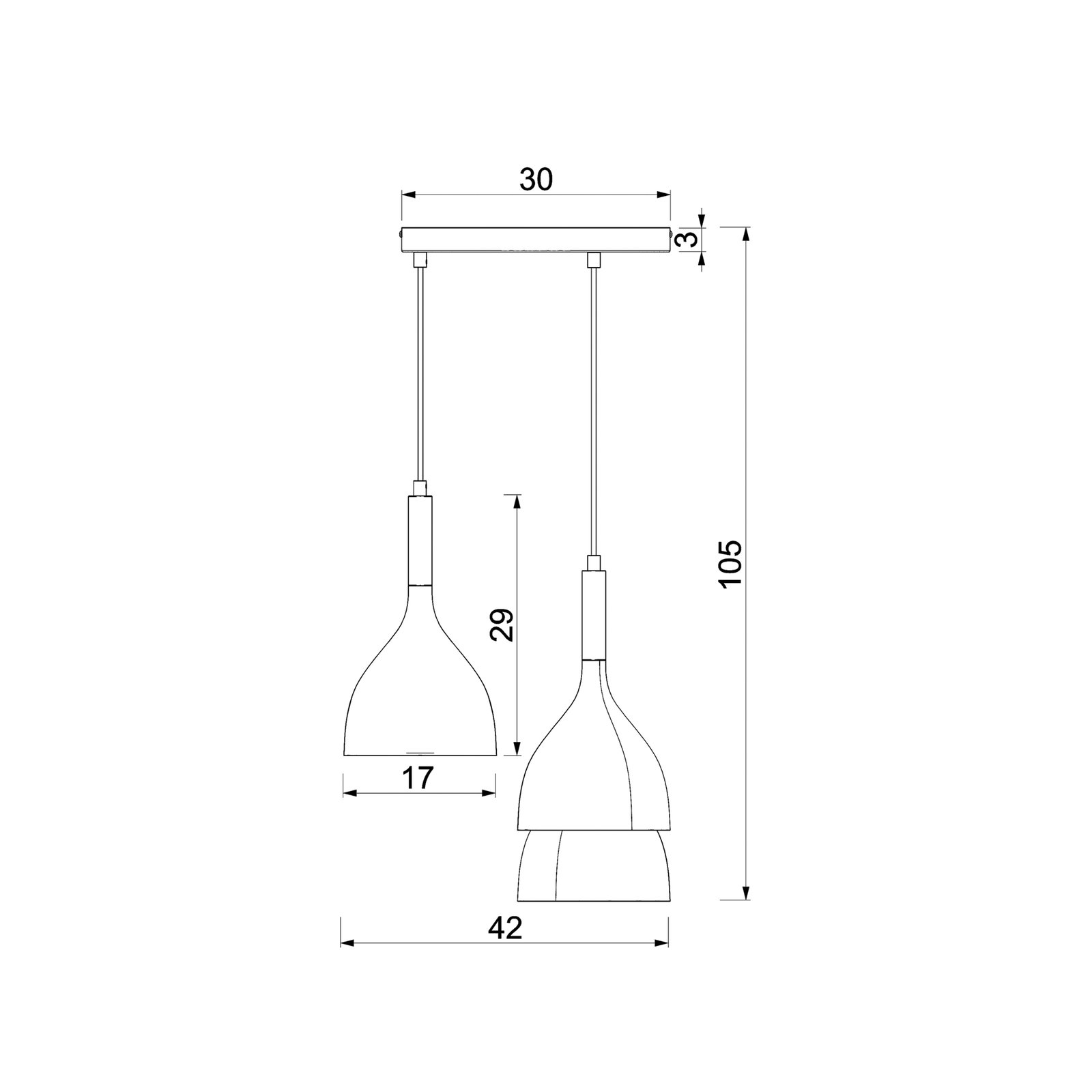 Suspension Noak, 3 lampes, beige/or, rond, acier