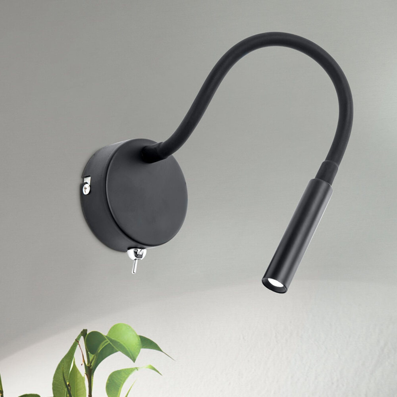 Fleksibilna LED zidna svjetiljka Colin u crnoj boji