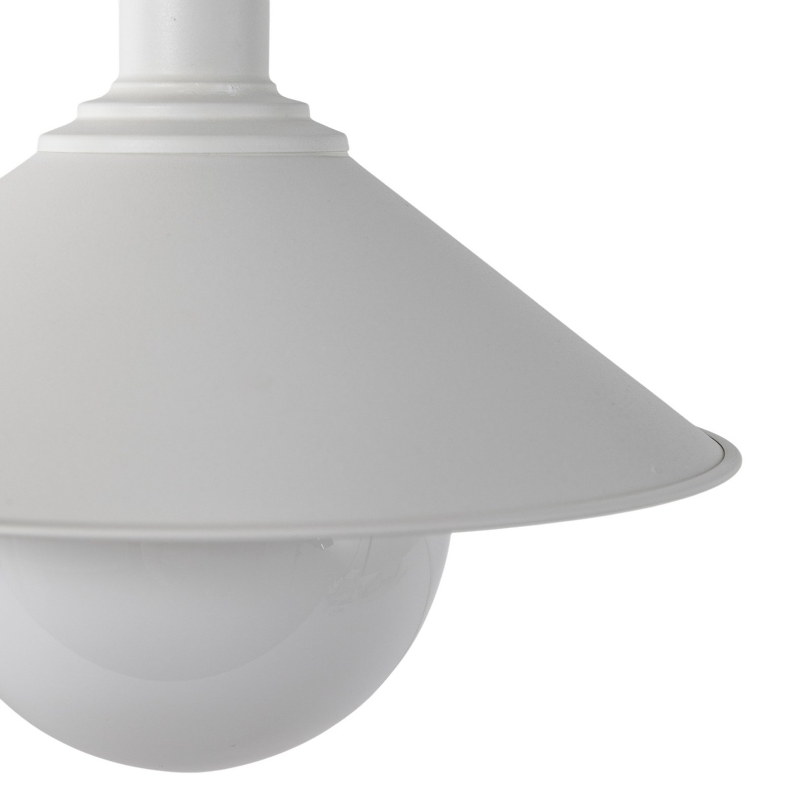 Lampa wisząca zewnętrzna Enduro, biała, stal, szkło, IP44, E27