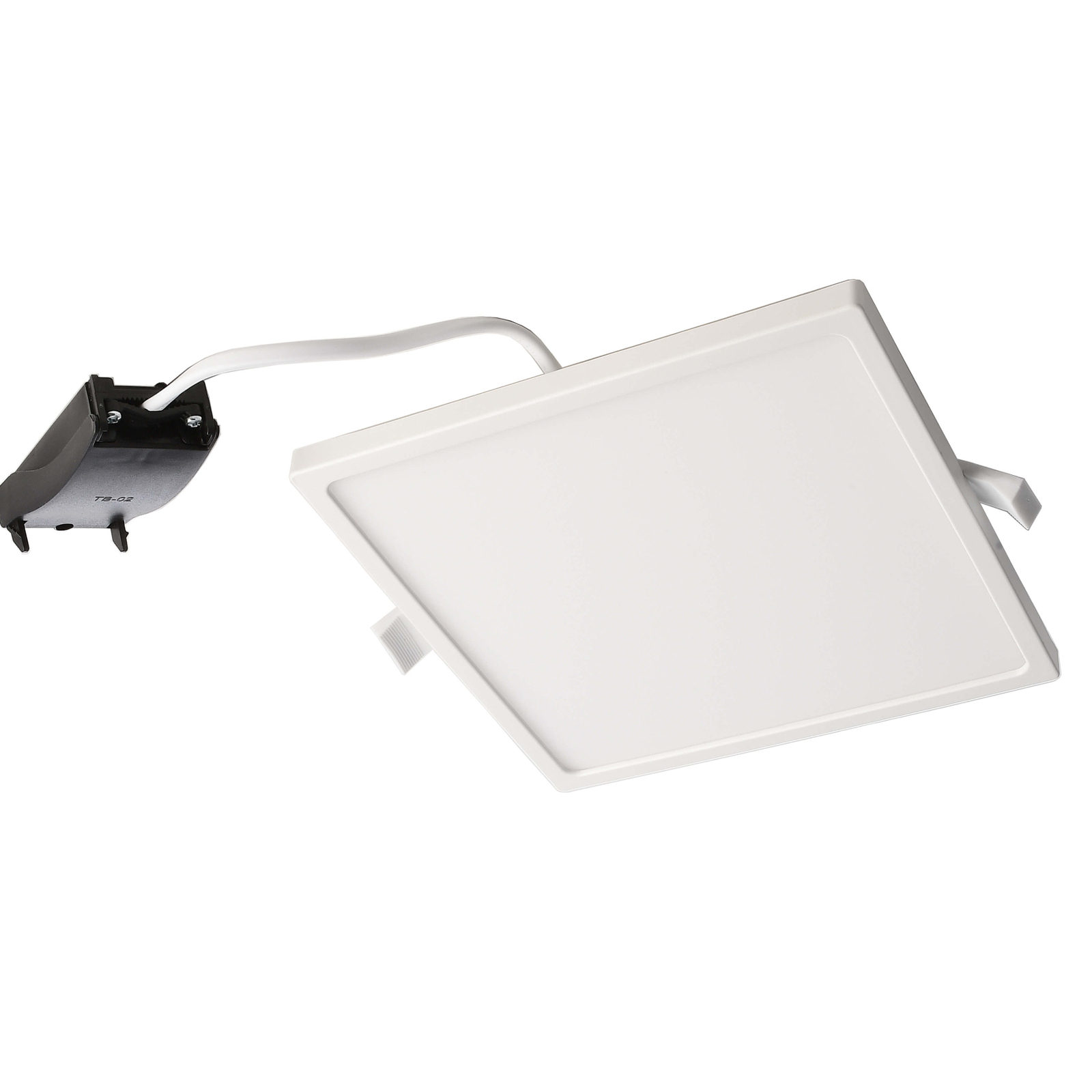 Plafonnier encastré LED Alya blanc 18x18cm 3.000 K