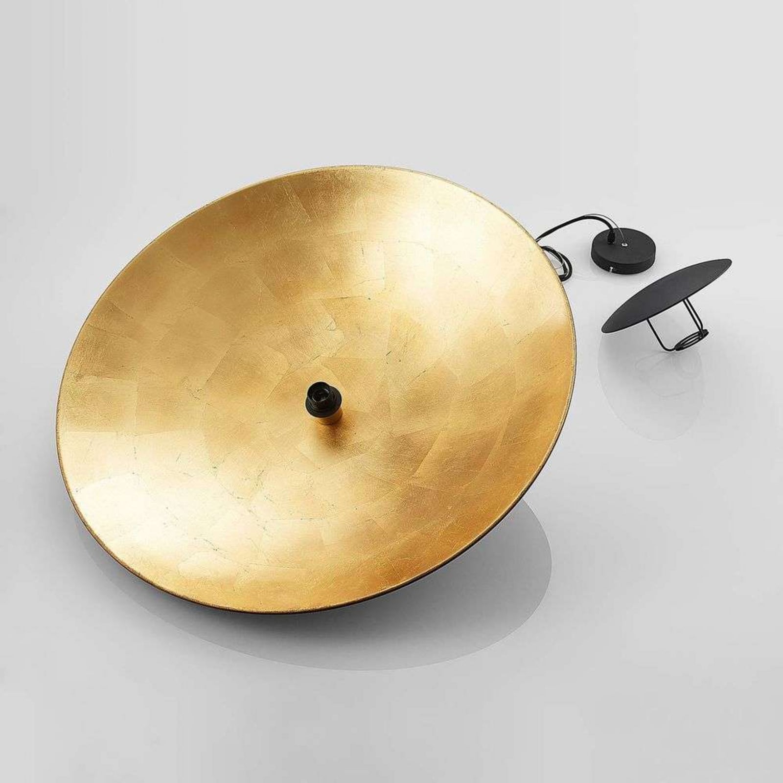 Lindby hanging light Narisara, Ø 80 cm, E27, black-gold Lindby hanging light Narisara, Ø 80 cm, E27, black-gold