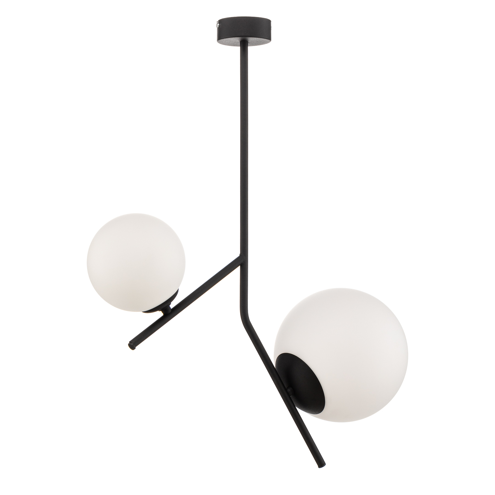 Lunio hanging lamp, two-bulb, black