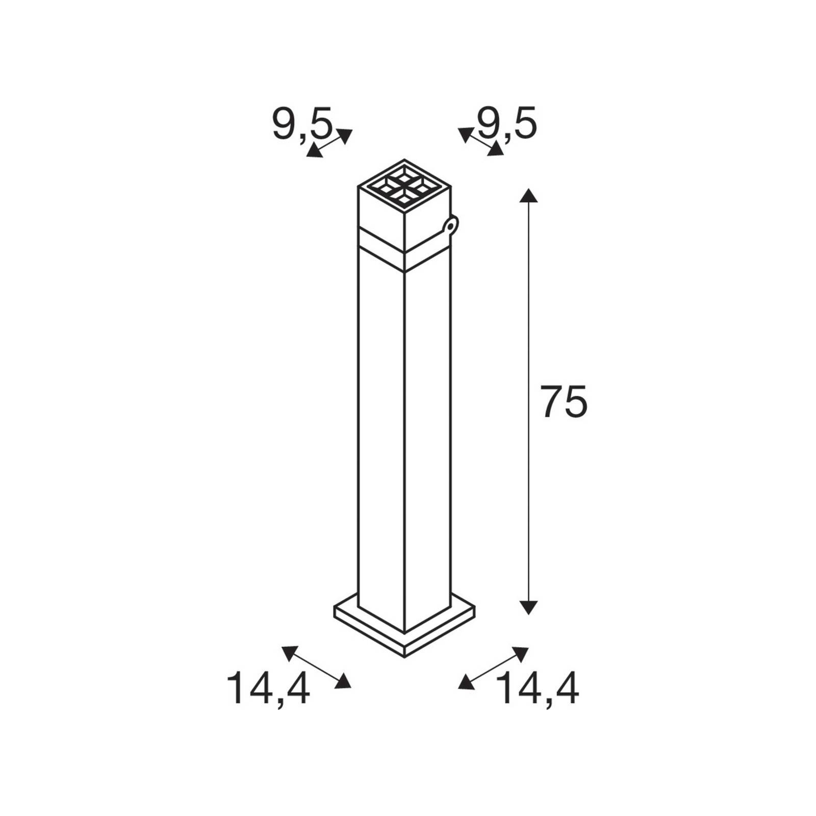 SLV Słupek oświetleniowy LED S-Cube 75, antracyt, aluminium, wysokość 75 cm