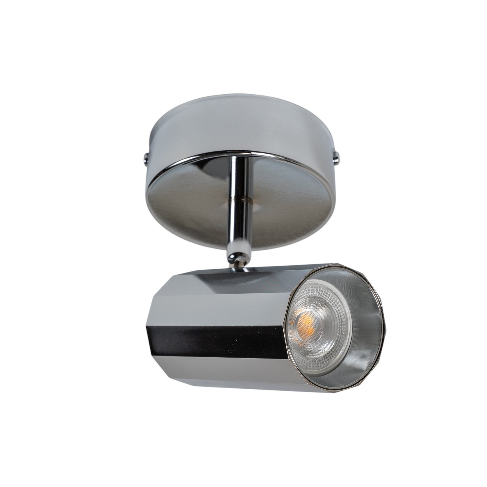 Deckenstrahler Oktano, chromfarben, Länge 13 cm, Metall