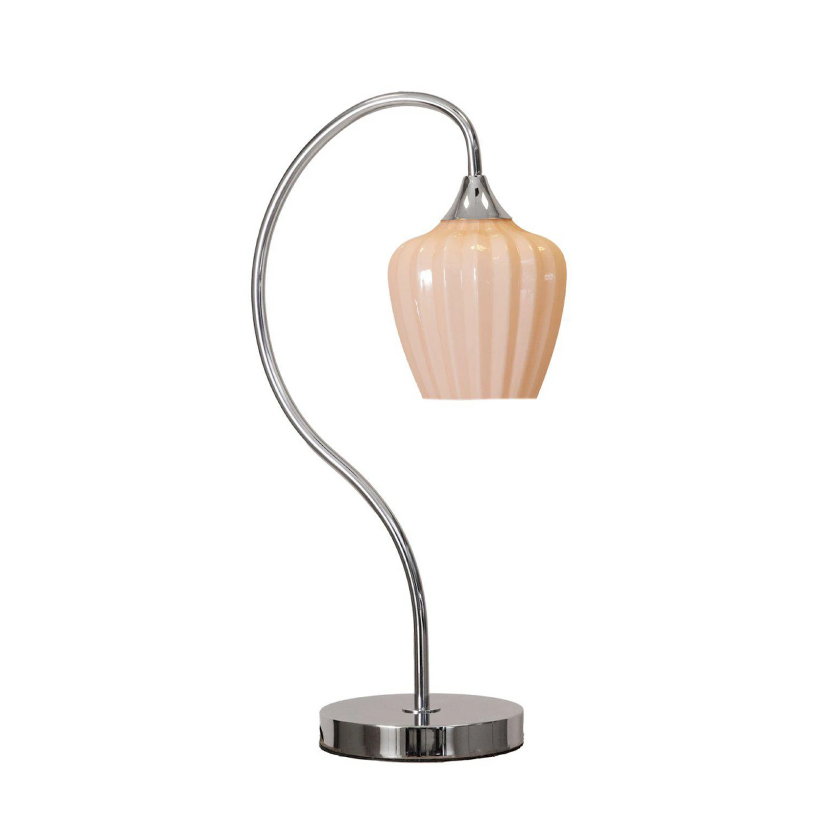 Lampa stołowa Amalfi, kolor morelowy/chrom, wysokość 51 cm, szkło, E14