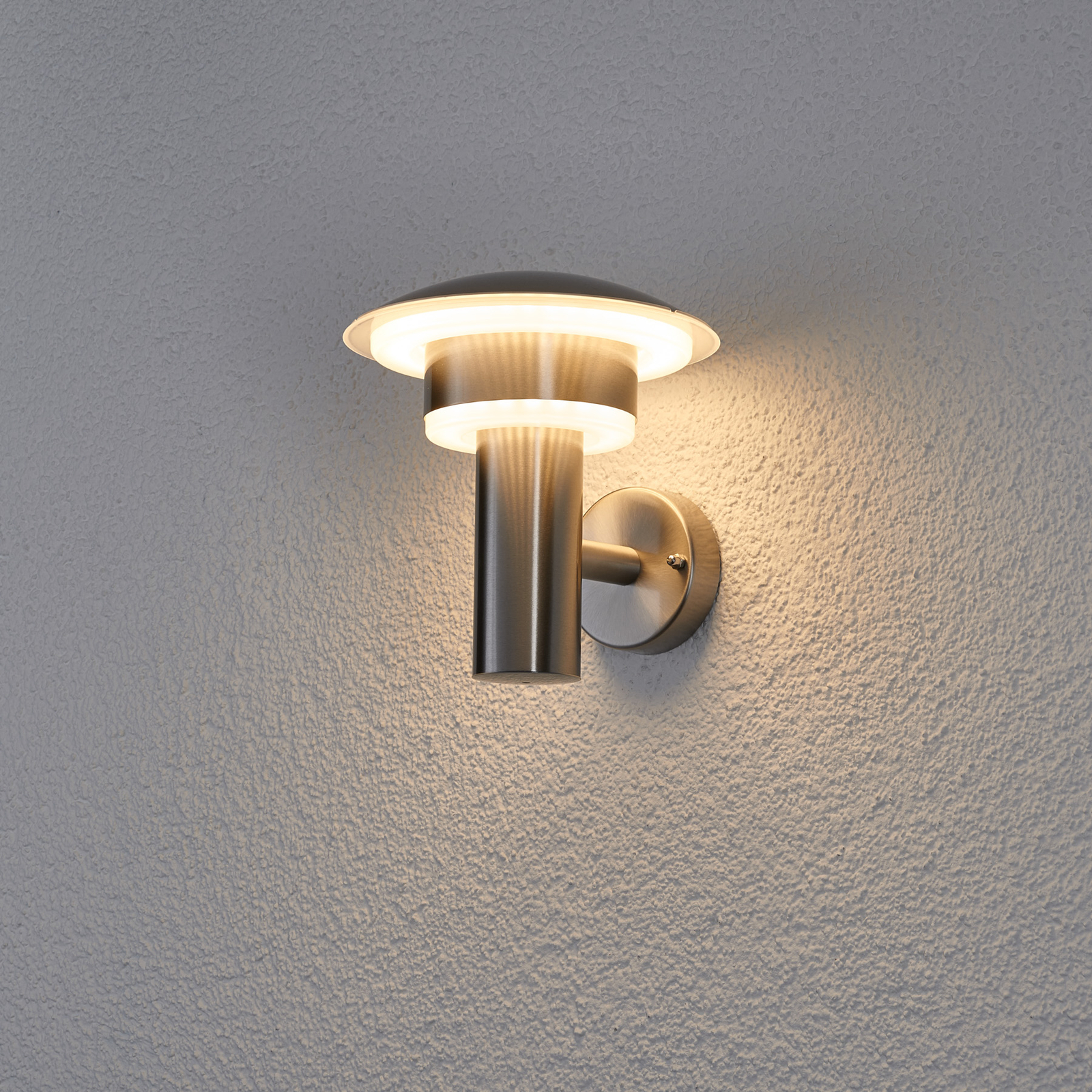 Dekorativt LED-utevegglys Lillie i rustfritt stål