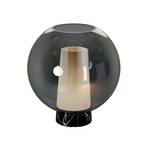 Lampada da tavolo Nora, nero-cromo, altezza 26 cm, vetro, metallo