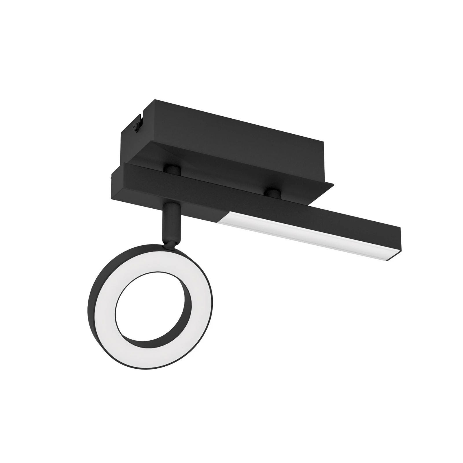 LED-takspot Cardillio 2 svart med én ring