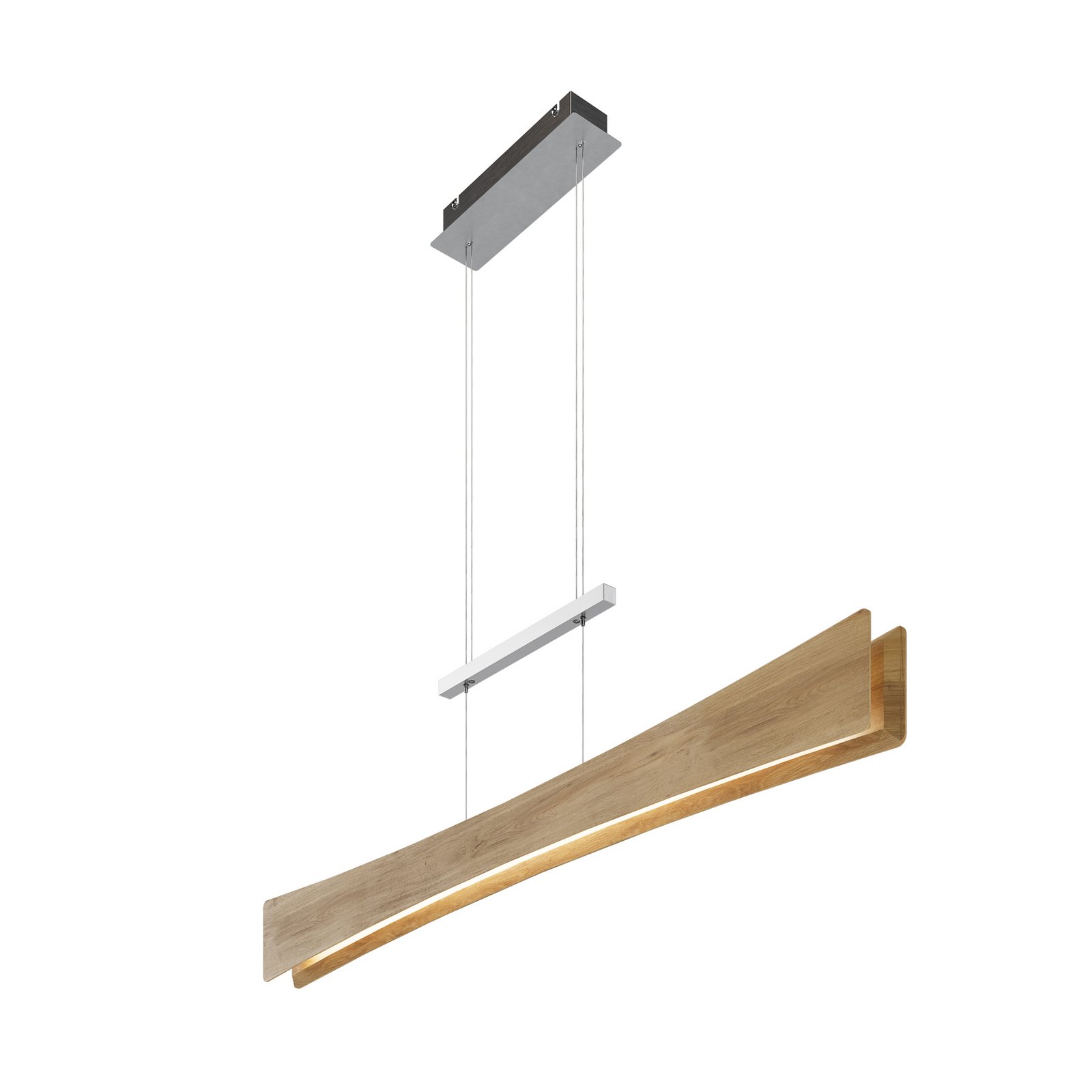 LED-riippuvalaisin Peru, tammi/nikkeli, pituus 116 cm LED-riippuvalaisin Peru, tammi/nikkeli, pituus 116 cm