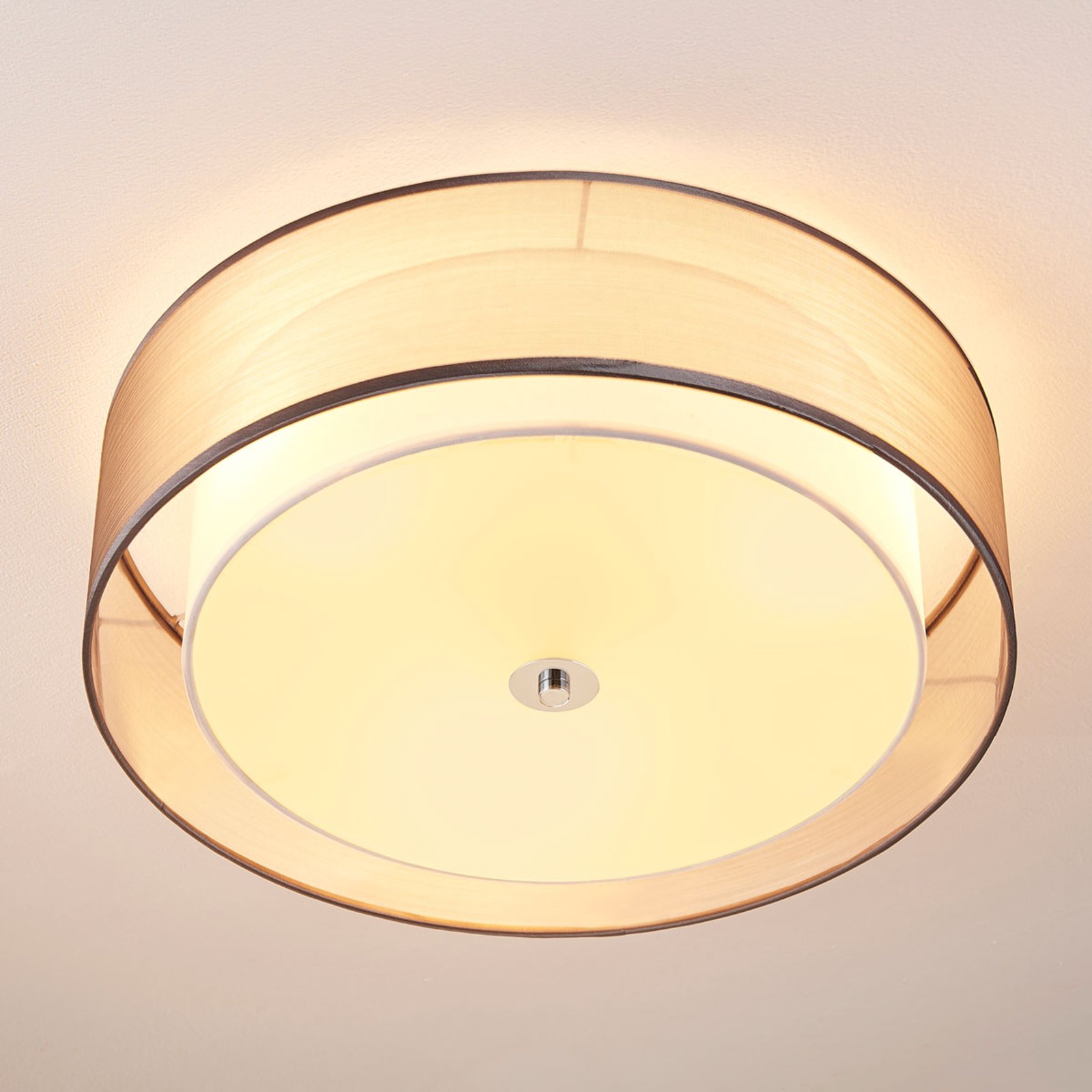 Tobia Ceiling Lamp Grey/White/Chrome - Lindby