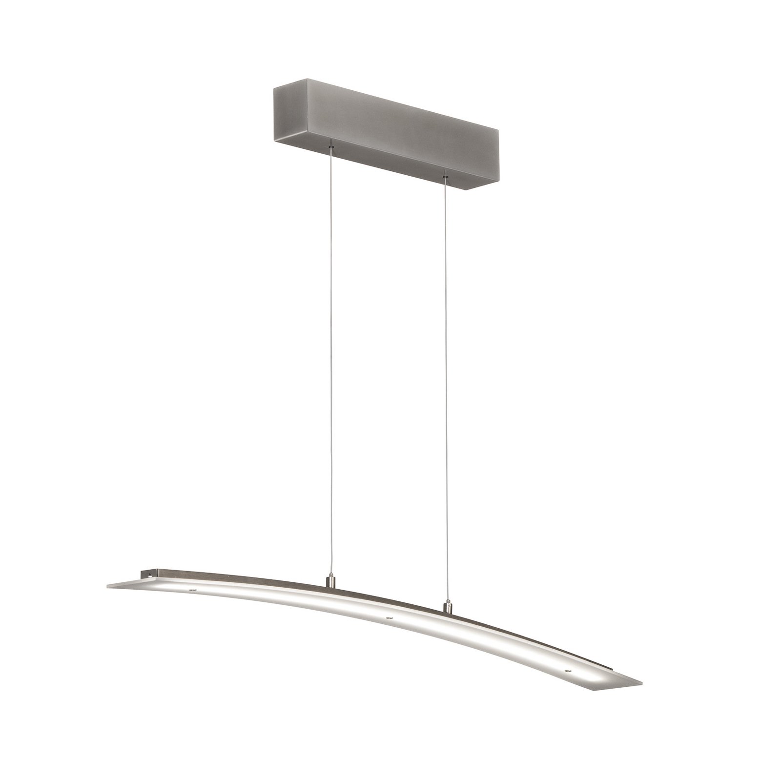 LED pakabinama lempa „Mavero“, nikelio spalvos, ilgis 90 cm, CCT, jutiklinis