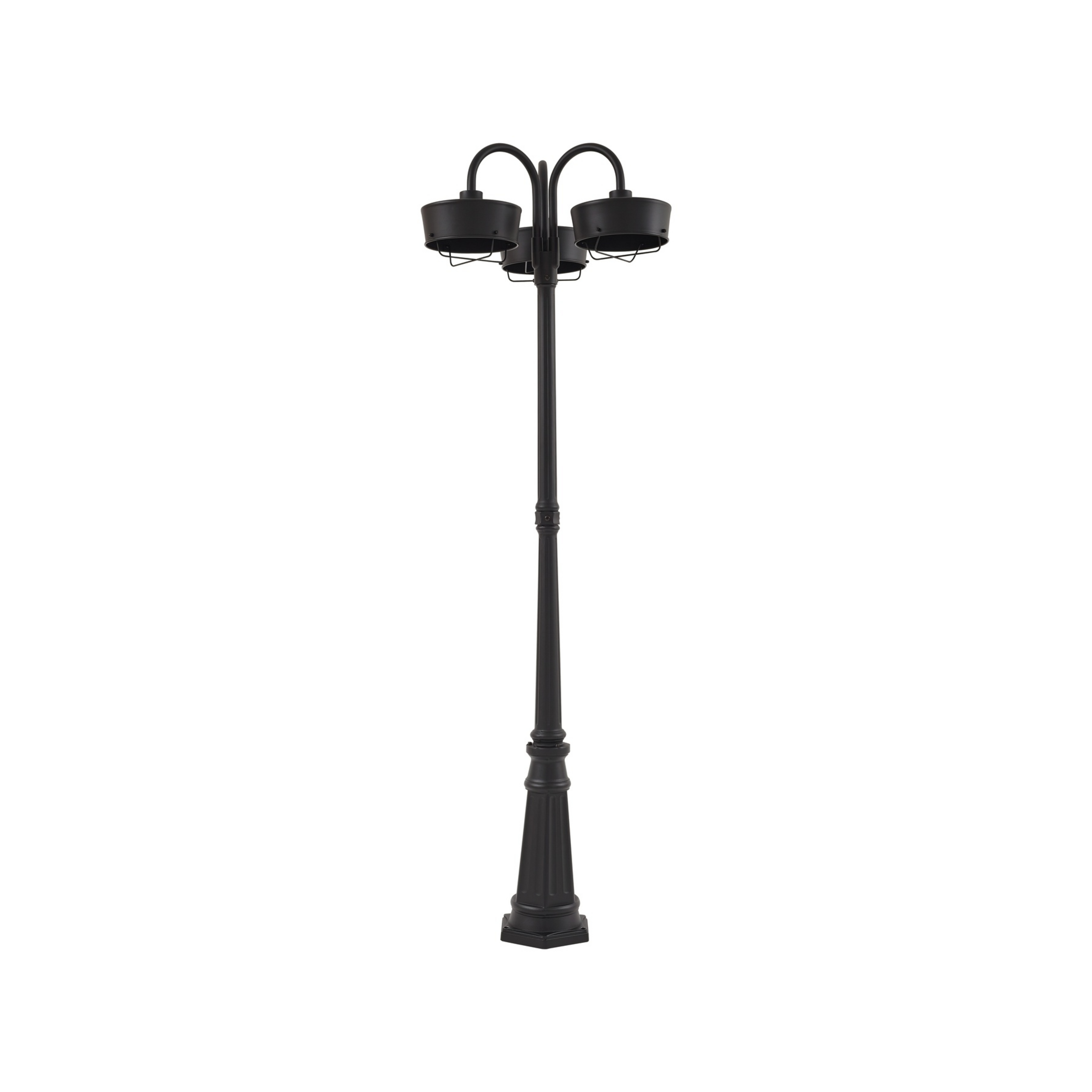 Thorus LED-udendørslampe, sort, IP44, 204 cm, 3 lyskilder - PRIOS