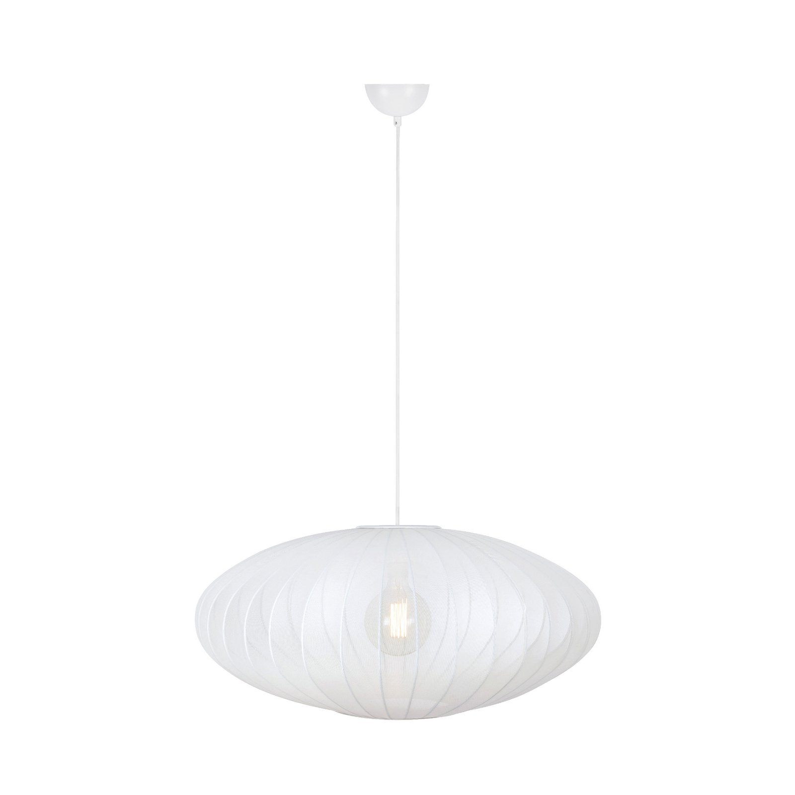 Závesná lampa Florence, Ø 75 cm, biela, nylon