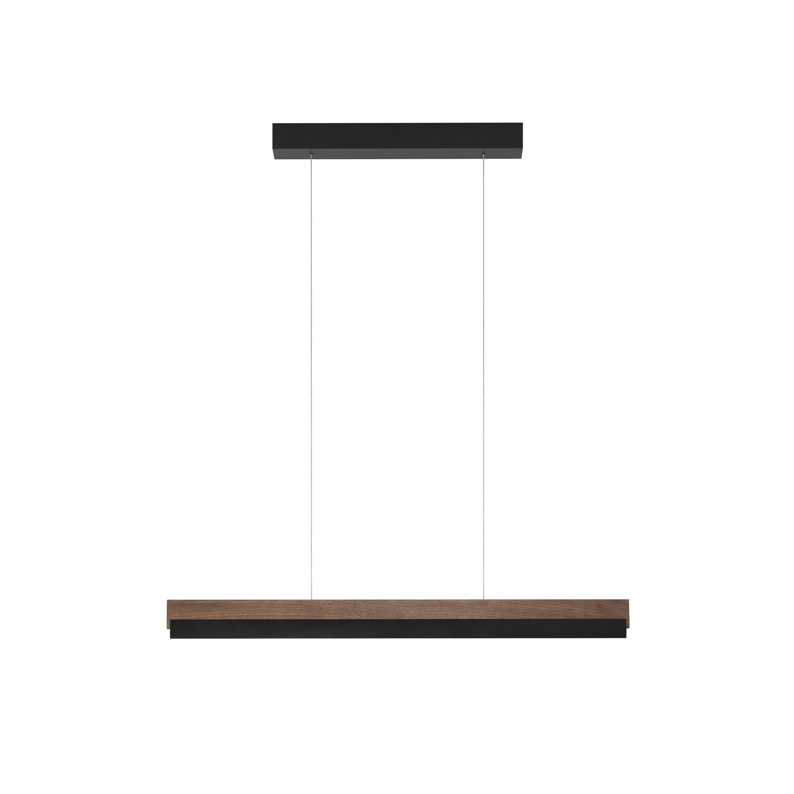 Quitani LED hanging light Keijo, black/nut, 83 cm