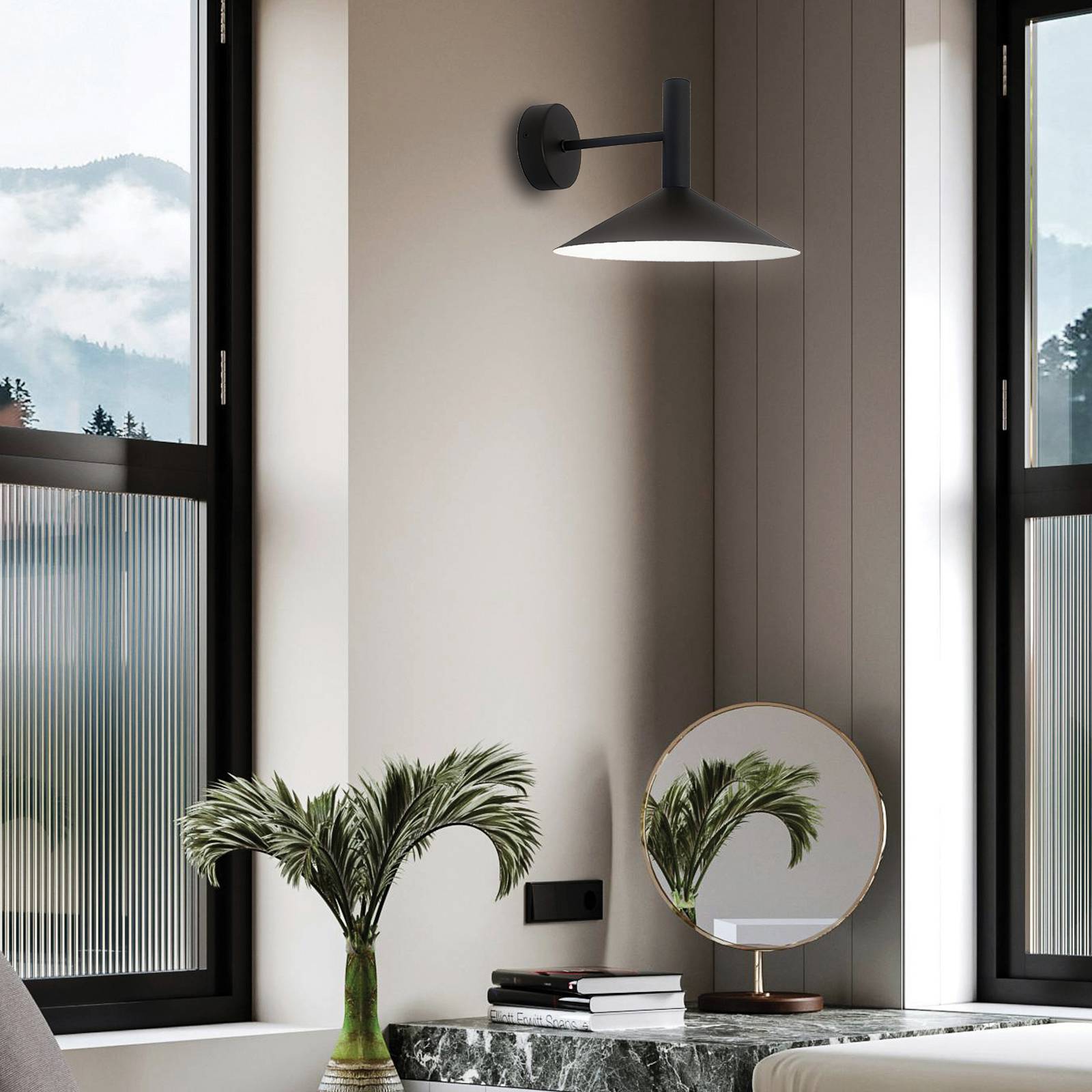 LED-Wandlampe Marsi, schwarz, Ø 25 cm, Metall günstig online kaufen