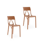 Chaises A.I. Lite, terre cuite, hauteur 80 cm, lot de 2 - Kartell