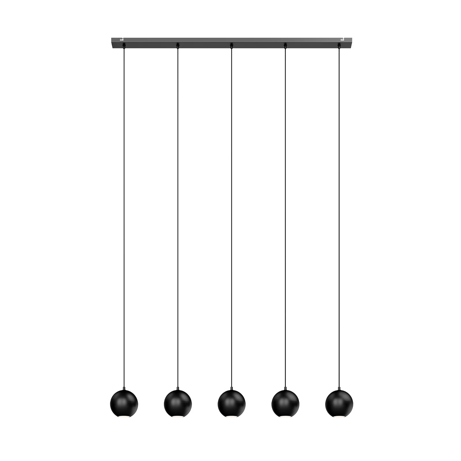Midway lógó lámpa, fekete, 5 izzós, 105 cm hosszú, GU10