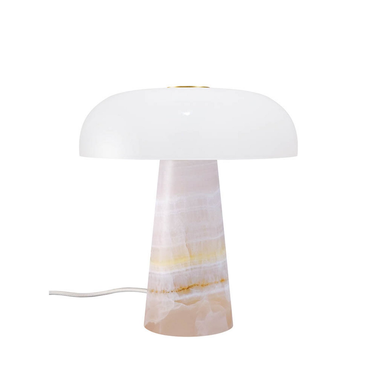 Lampa stołowa Glossy, różowo-biała, wysokość 24 cm, marmur/szkło