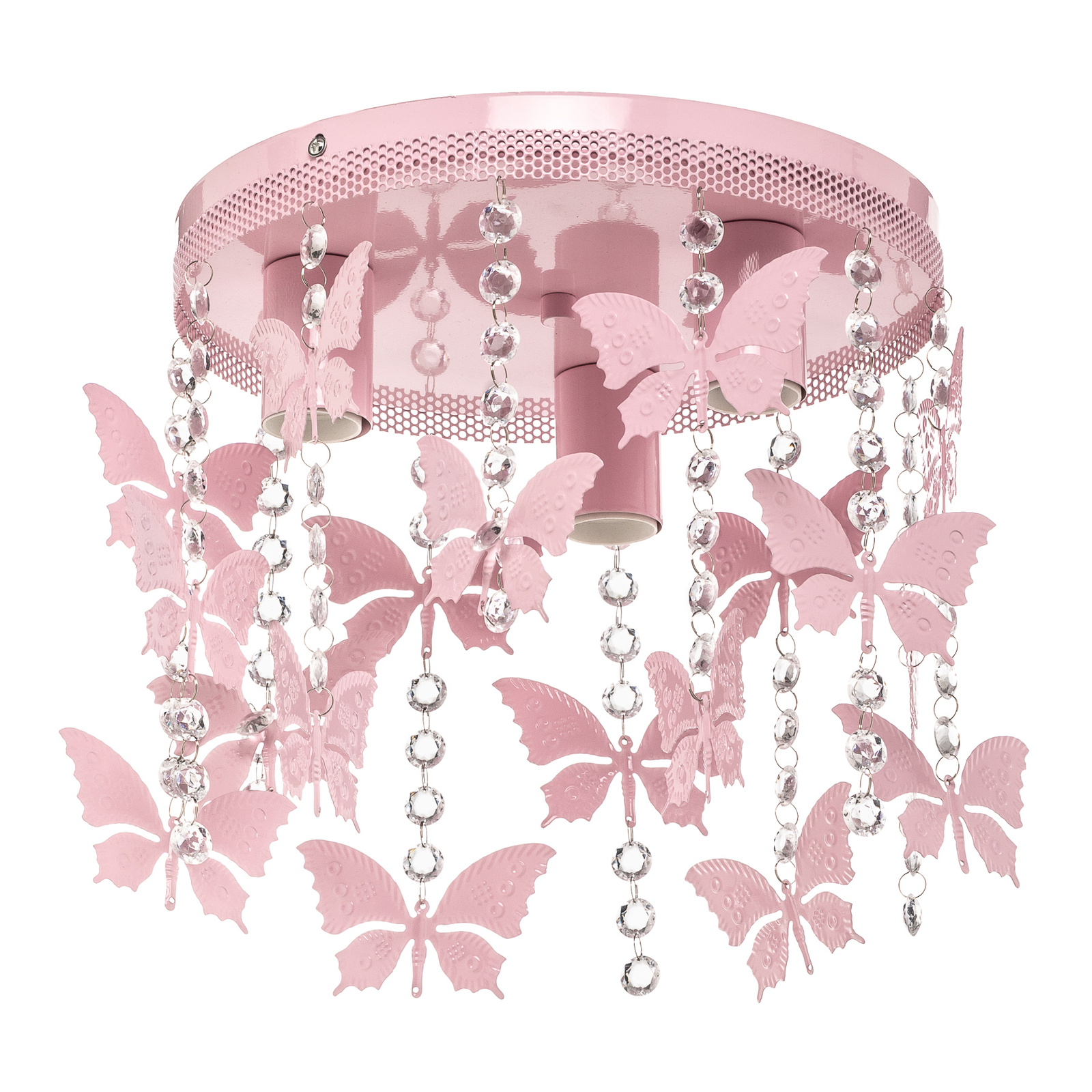 Lampa sufitowa Angelica różowa z motylami