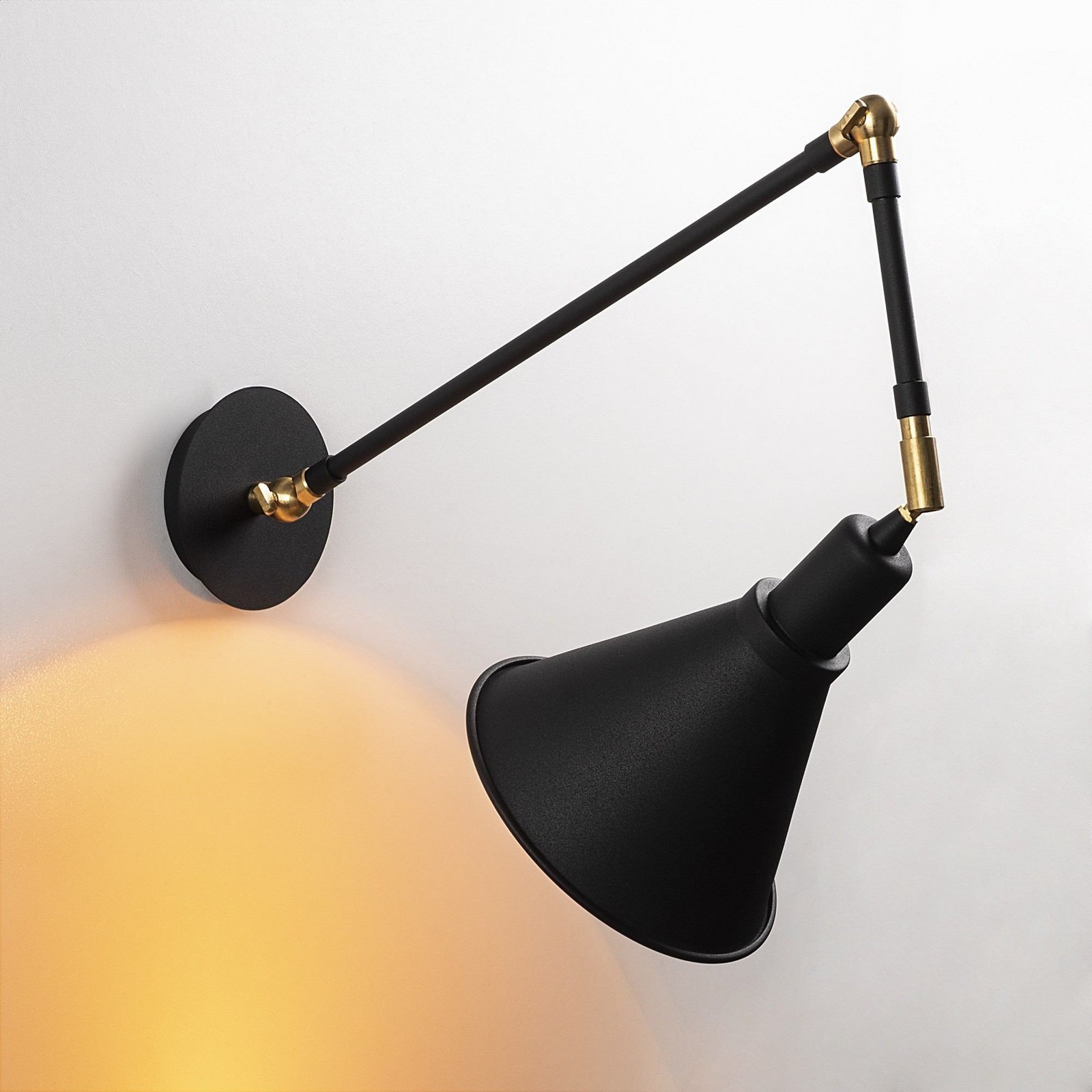 Wandlamp Berceste 7956, zwart/goud, hoogte 56 cm