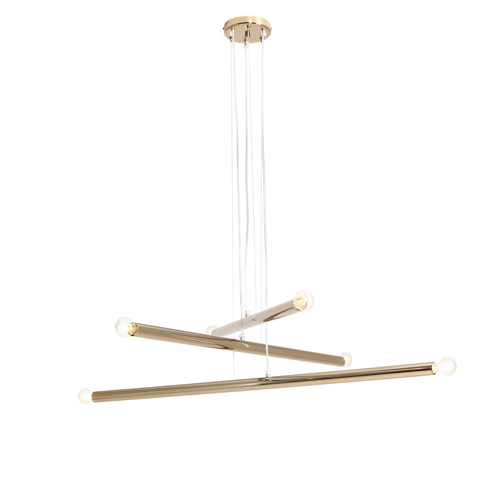 Suspension Tubo dorée à six lampes