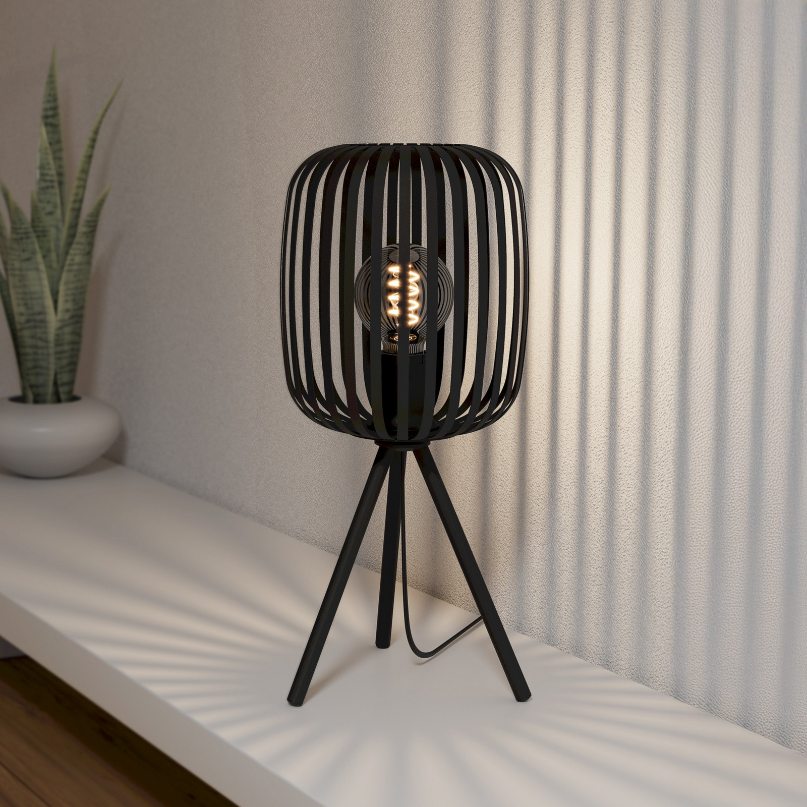 EGLO Lampa de masă Romazzina negru înălțime 44 cm metal E27 - Camera de zi / sufragerie - Modern