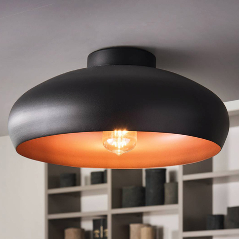 Deckenleuchte Mogano aus Metall, Ø40cm, schwarz