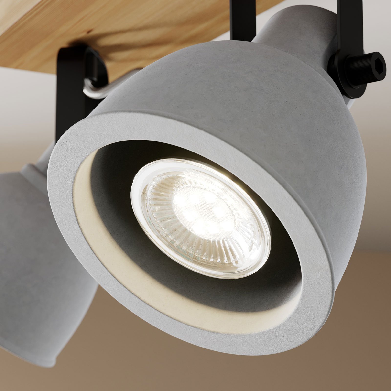 Lindby Mitis plafondlamp, dennenhout, 2-lamps