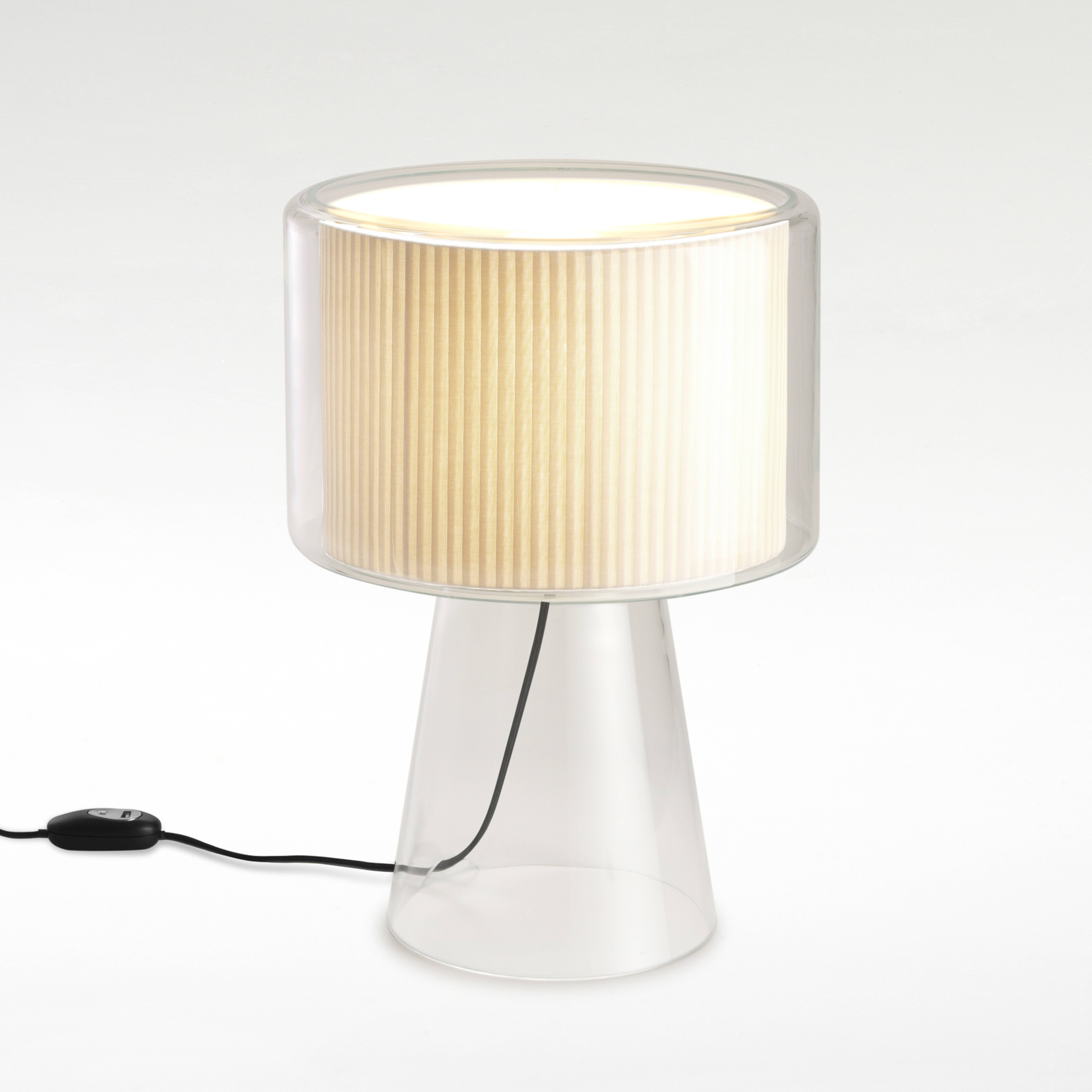 MARSET Lámpara de mesa Mercer, algodón, Ø 38 cm