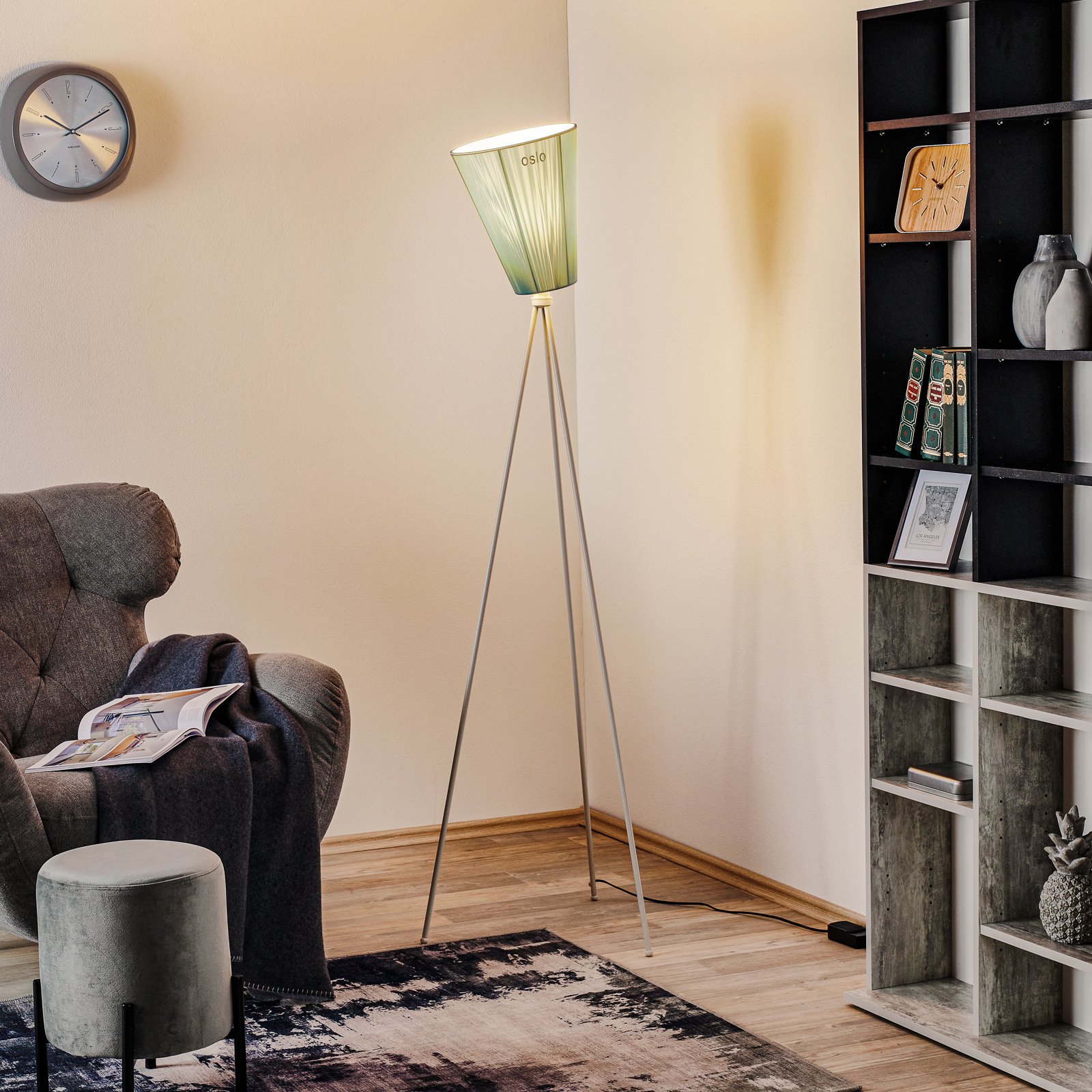Oslo Wood Gulvlampe Hvit/Lys Blå - Northern