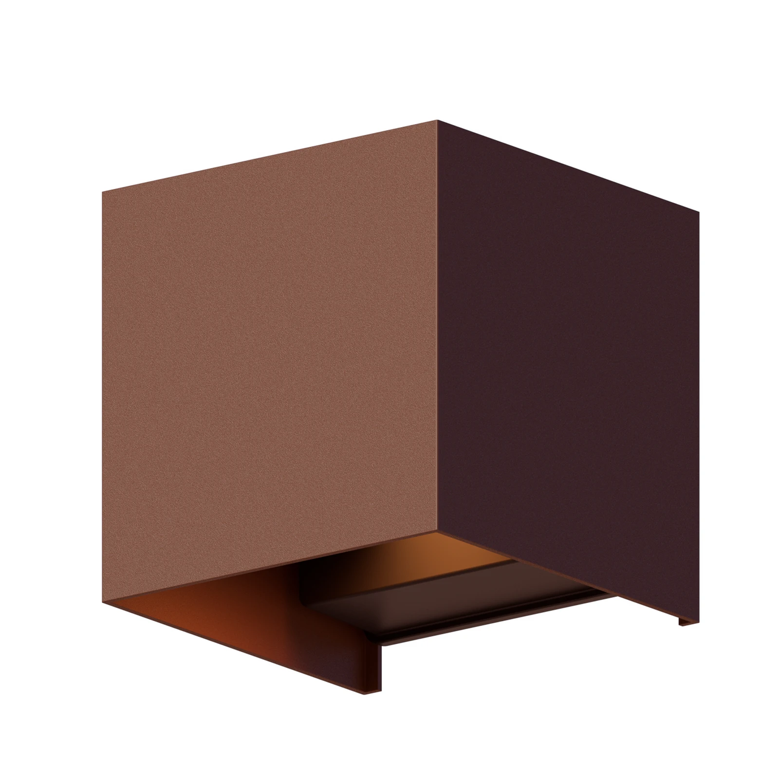 Calex LED λαμπτήρας εξωτερικού τοίχου Cube, up/down, ύψος 10cm, σκουριασμένο